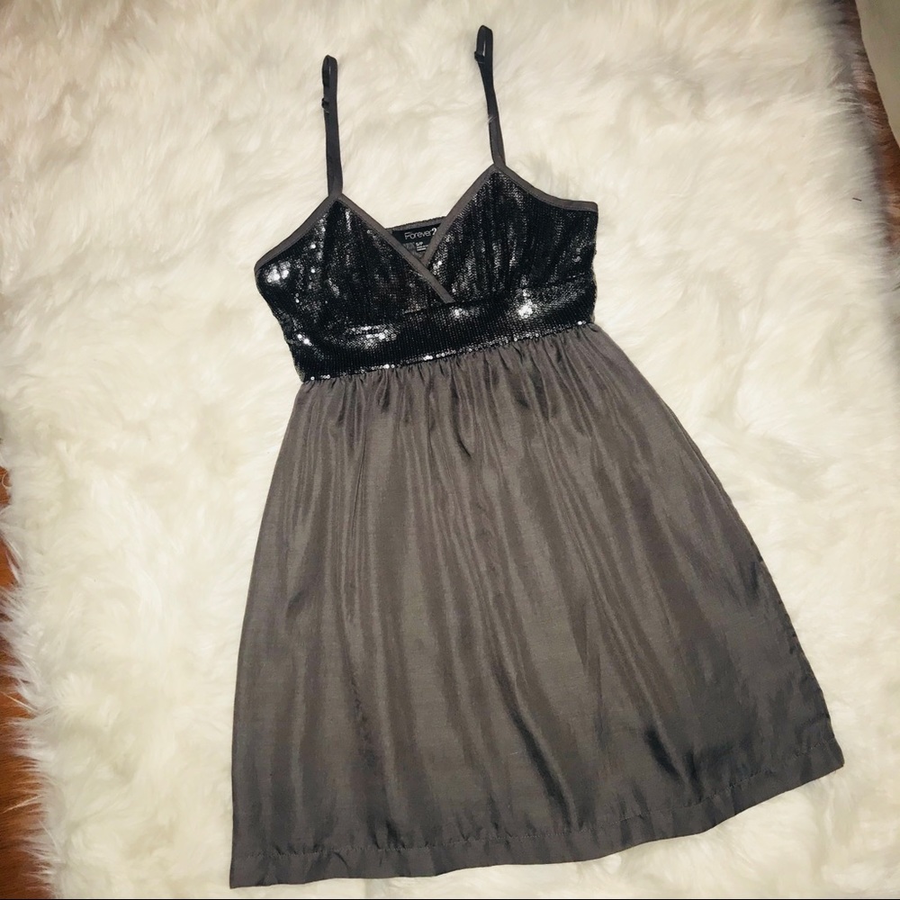 Sequin top mini dress